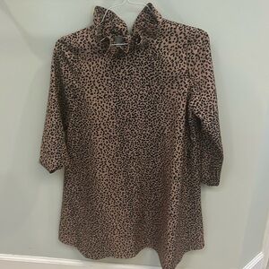 Tuckernuck leopard print ruffle color Daphne dress, size medium, cute back bow